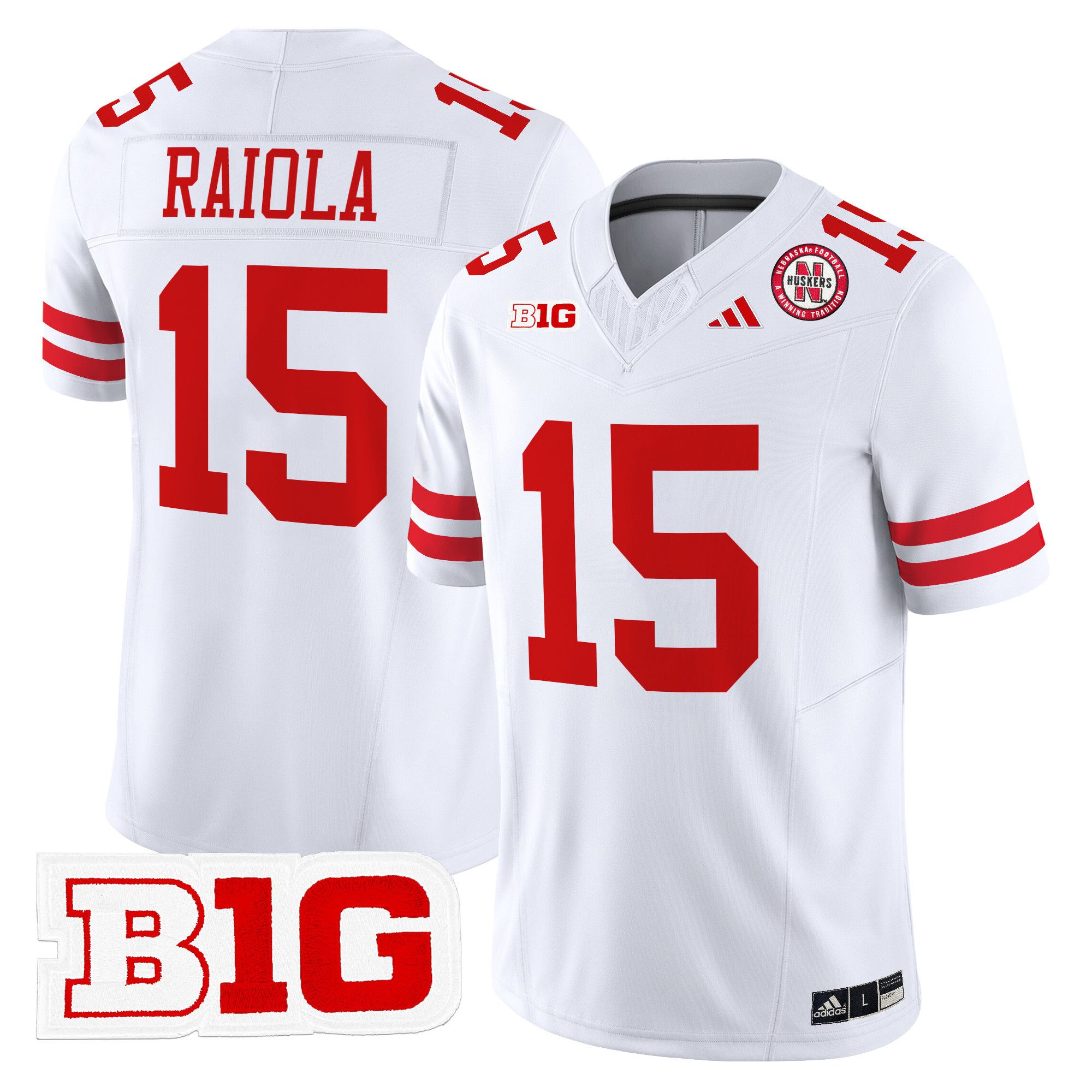 Men Nebraska Cornhuskers #15 Raiola White 2024 Vapor Limited NCAA Jersey->ncaa teams->NCAA Jersey